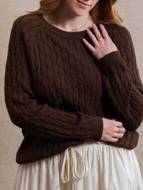 Neuflora Jamestown Brown Cable Knit Sweater